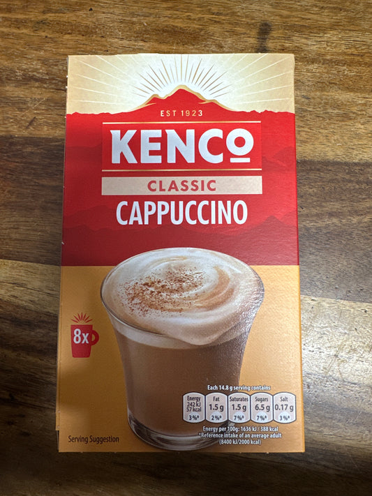 Kenco Cappuccino Satchets 8 pack