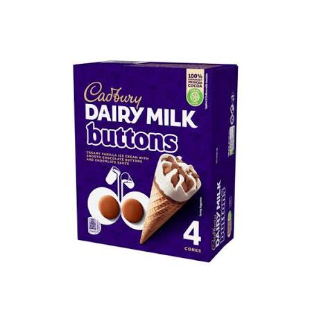 Cadbury Dairy Milk Buttons Cones (4pk)