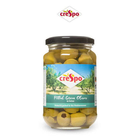 Pitted Green Olvies in Brine 354g - Freshco - Crespo - Freshco