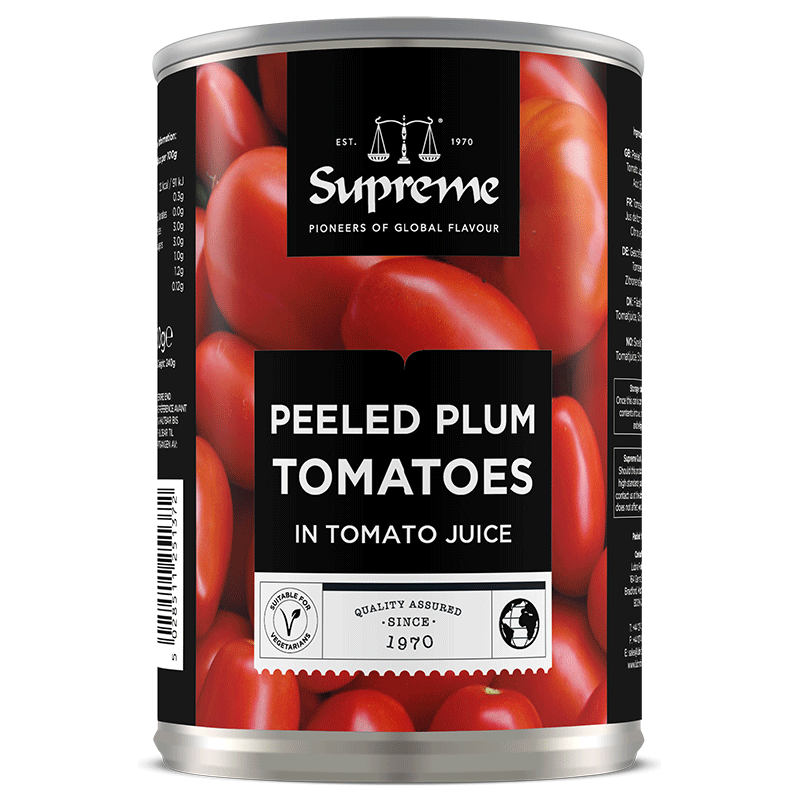 Supreme Peeled Plum Tomatoes in Tomato Juice 400g