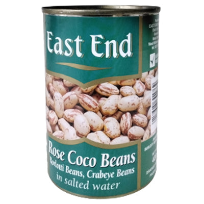 East End Rose Coco Beans (Crab Eye Beans) in Salted Water 400g