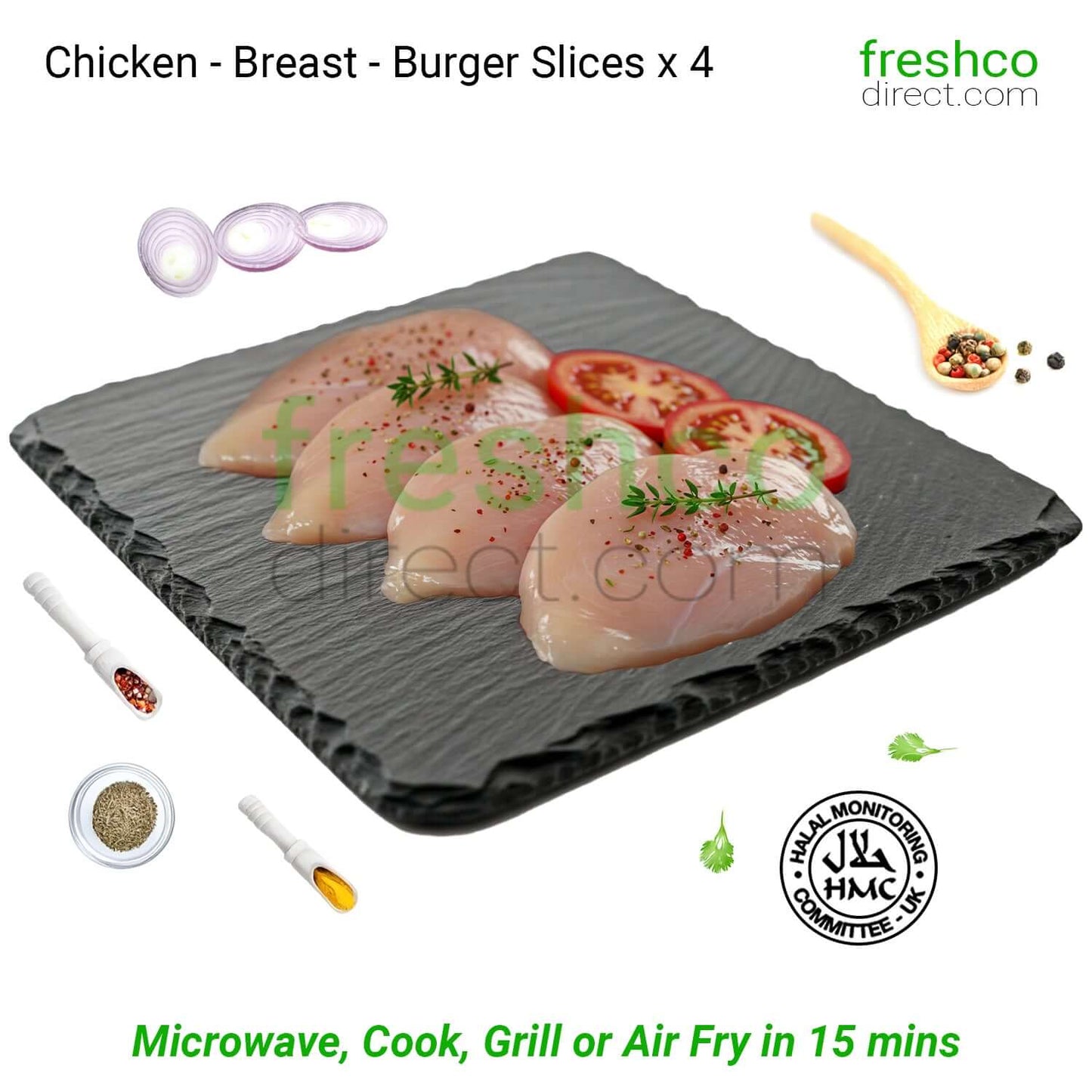 Chicken Breast - 4 Burger Steak Slices - Freshco