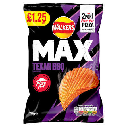 Walkers Max Texan Bbq 70g