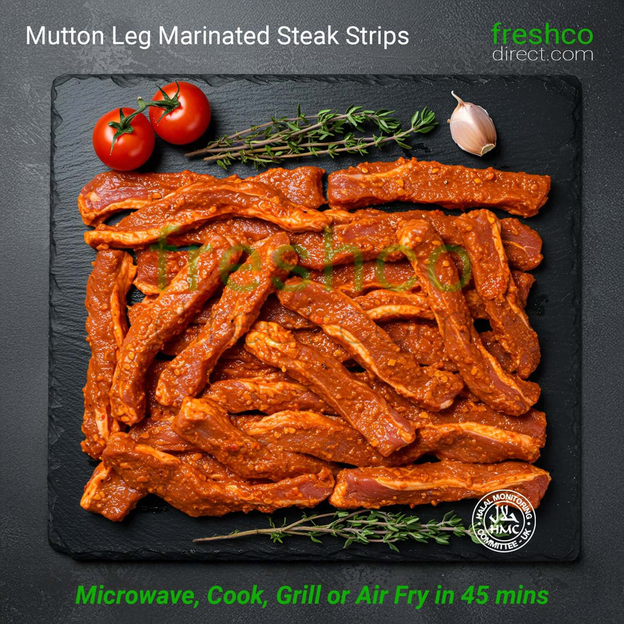 Marinated Halal Mutton Steak Strips - Freshco
