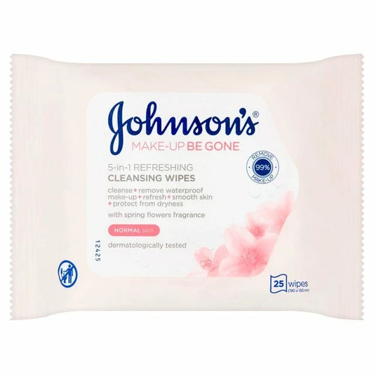 Johnson's 5-in-1 Refreshing Cleansing Wipes (25 Wipes)